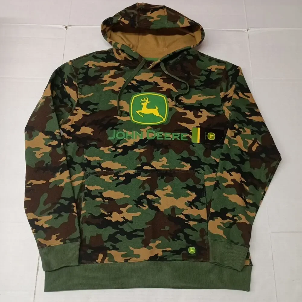 John Deere Core Graphic‎ Logo Hoodie Camouflage Men's Size S Small